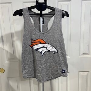 Women's Gray Tank Top with Denver Bronco Logo